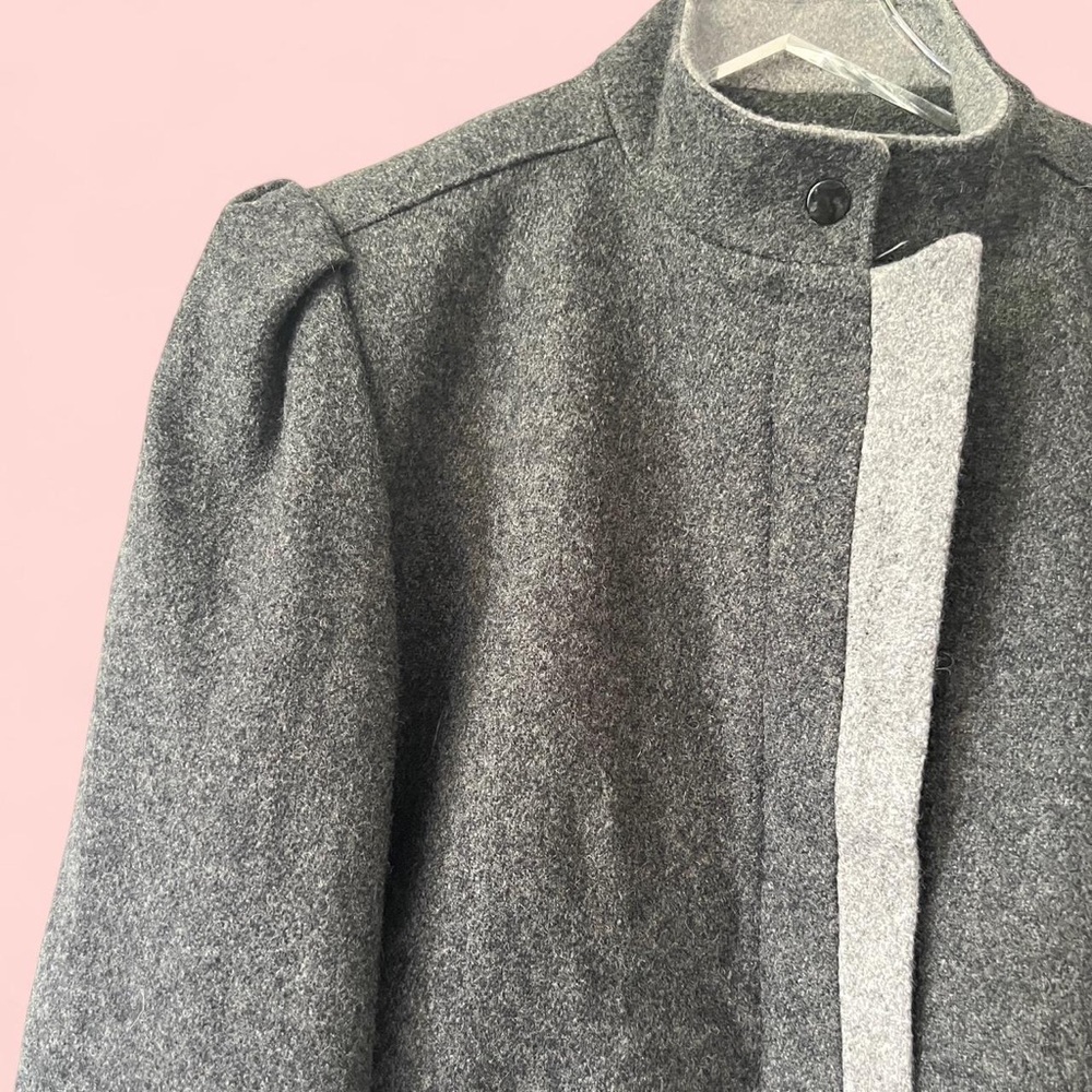 Gray Wool-Blend Bomber Jacket